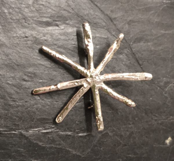 Snowflake brooch, handmade by Silverfish Designs